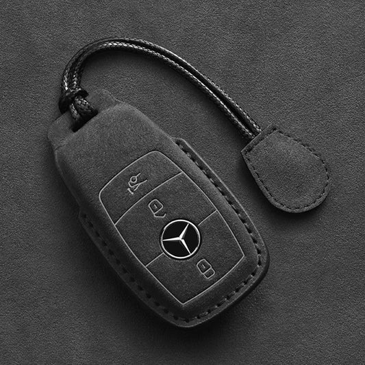 Mercedes, keycover Mercedes A C E S G Klasse Glc Cla Glb Glb Gls W177 W205 W213 W222 X167 Amg - Suede Accessoires - keycover - cover - lederen, Leer, Suede, hoesje - detail-shop