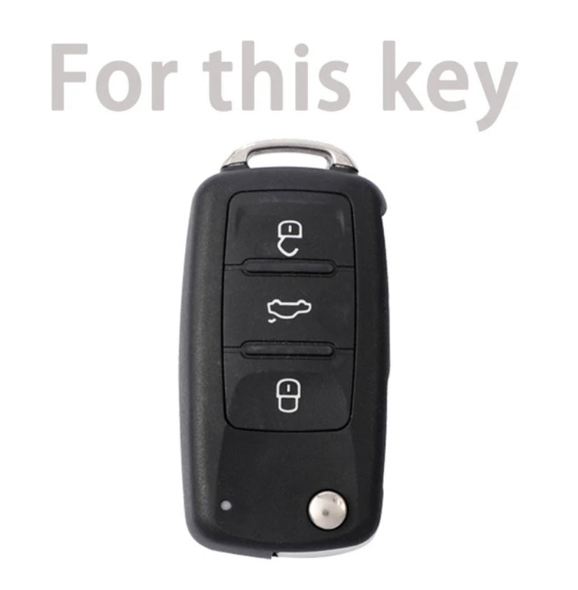 Volkswagen key cover - Zwart/rood Sleutelhoesje Geschikt voor Volkswagen Kever, Caddy, Tiguan, Touran, Arriba, Eos, Golf, Jetta, Polo, Scirocco - Keycover - Auto Accessoires - leer - keycover - detail-shop