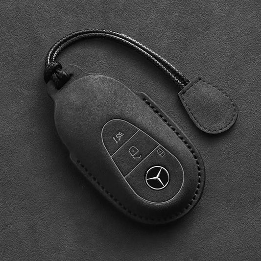 Mercedes, keycover Mercedes A C E S G Klasse Glc Cla Glb Glb Gls W177 W205 W213 W222 X167 Amg  - Suede Accessoires - keycover - cover - lederen, Leer, Suede, hoesje - detail-shop