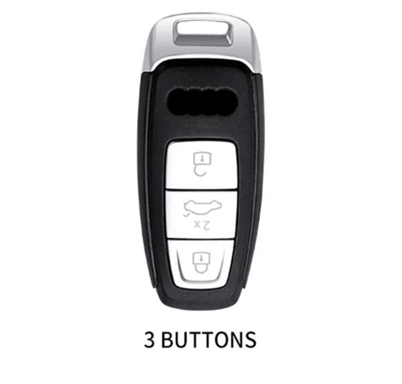 EXCLUSIEF ledere handgemaakte keycover hoesje voor Audi A6 A7 A8 Q7 Q8 3-knops autosleutel Keyless / keycover / leer / autosleutel - detail-shop